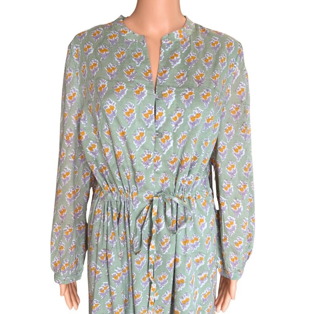 NWT Emerson Fry Francis Maxi Dress Harper Organic Green Floral Boho Large - Picture 8 of 12